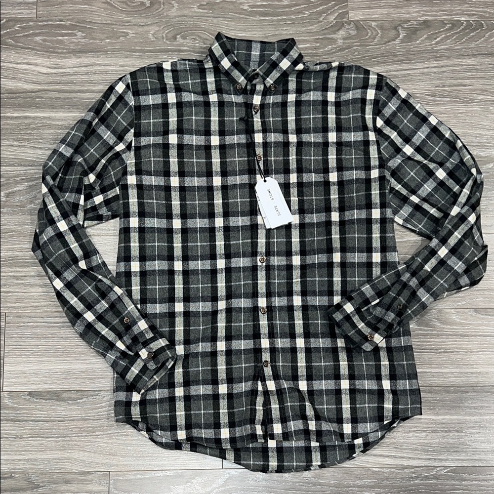Slate & Stone Gray and White Checkered Shirt